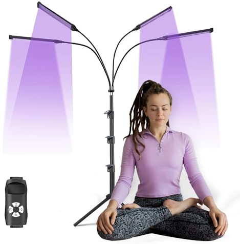 Lampe de Bronzage pour la Maison, 54W Lampe Bronzage, 5 Niveaux de Lumière Réglables, avec Support Réglable, Support de Lampe Réglable à 360° et Lunettes, Lampe Uv Bronzage avec Fonction Chronométrage
