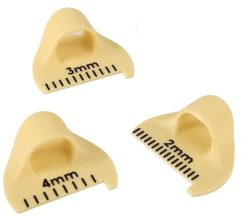 Lyreh 3pcs Sewing Finger Ruler, Sewing Measuring Gauge Template Kit for Consistent Stitches 3 Sizes 2/3/4mm DIY Stitching Guide Tool for Quilting Aids(Yellow)
