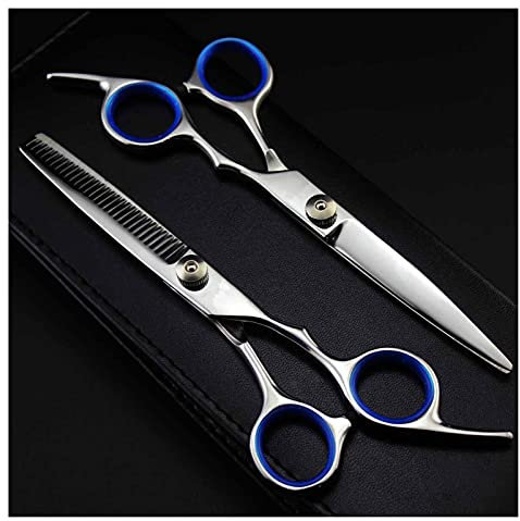 Forbici per Capelli da 6 Pollici, per sfoltire e Modellare, in Acciaio Inox, per Parrucchiere, con Lame Piatte e Denti reari (Colore: Taglio) (sfoltimento B) (sfoltimento B)