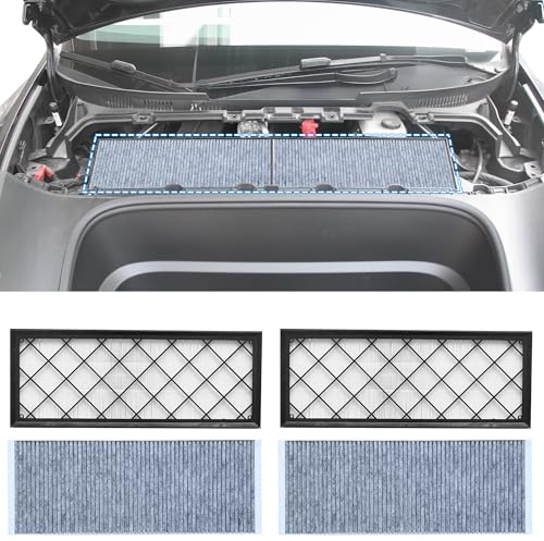 Arcoche Für Tesla Model Y 2019-2025 Filtre d'air hépa externe avec charbon actif, mode de circulation externe, filtre d'air de remplacement pour Tesla Bio-Defense Mode (4 pièces)