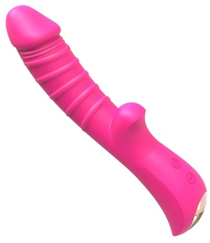 Giocattoli Sessuali per Donne Vibratore può stimolare il punto G, Vibratore per Dildos Anale in Silicone,Red-1