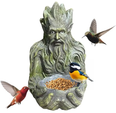 Byuexhp Mangiatoio per Uccelli da Esterno - Alimentazione Di Cibo Divertente Resistente Alle Intemperie,Statua Da Esterno Mangiatoia Decorativa Per Uccelli | Per Colibrì Passeri Cinciallegre in