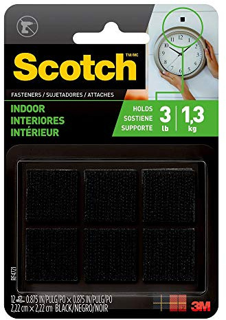 3M RF-I Scotch fästanordningar för inomhus: 7/8 tum. Bredd (svart)