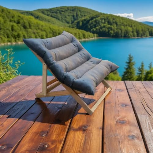 Nature LOUNGE Liegesessel XL – 132x75x40 cm - Stabiler Kautschuk Relax Liegestuhl mit hohem Sitz und Liegekomfort