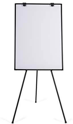 BoardsPlus Dreibein Flipchart, Magnetische Tafel, Mit Aluminiumrahmen, höhenverstellbar, Schwarz, Gesamthöhe 180 cm