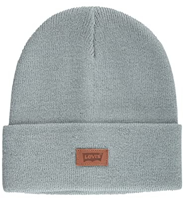 Levi's Bonnet d'hiver Classique en Tricot Chaud avec Doublure en Polaire pour Homme et Femme, Écume de mer Solide, Taille Unique