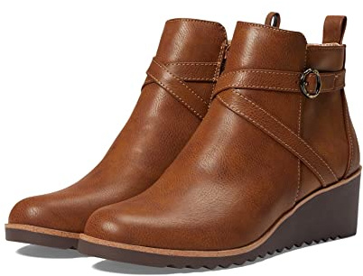 LifeStride Womens Zinfandel Wedge Ankle Boot Whiskey Brown 9 M