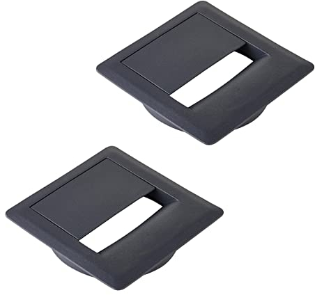 CAVO 2er Set Kabeldurchlass (93 x 93 mm, Höhe 18,3 mm, 80 mm Durchmesser, anthrazit) Schreibtischkabeldurchführung, ideal für Kabel mit großen Steckern