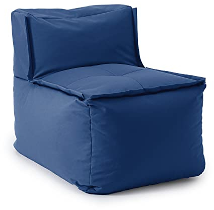 Lumaland Sitzsack-Lounge Modular Mittelteil | Waschbare & Wasserfeste Sitzmöbel für Innenräume & Garten | Indoor & Outdoor Sitz-Garnitur | Einfach erweiterbar | 54x81x70cm [Dunkelblau]