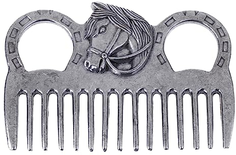 Mähnenkämme, professionelle Haustierpflege, Kamm für Pferde, für Hunde, Katzen, Metall, abgerundete Zähne, kompakte Größe, 9,9 cm Länge, Mähnenkamm, Metall für Pferde