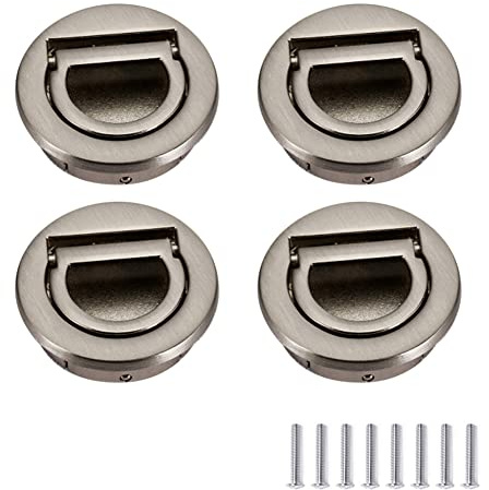 FEEIMOL 4 pièces Tatami Caché Dissimulé Poignées Invisible Poignées Rond Affleurante Poignée de Tiroir Encastrable Poignee Armoire Boutons de Portes Tirer Placard de Poignée