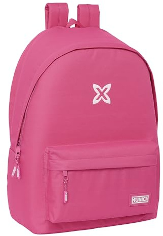 safta Munich Basic - Zaino per laptop da 15,6 e USB, ideale per giovani di diverse età, tessuto riciclato, comodo e versatile, qualità e resistenza, 31 x 18 x 44 cm, colore fucsia, fucsia, Estándar,