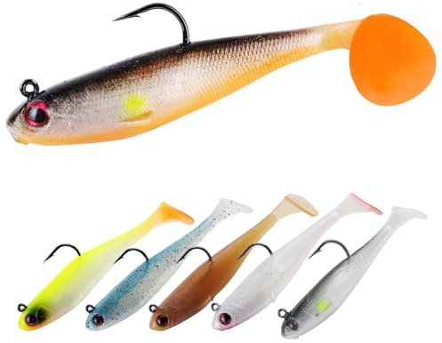 Filltown Soft Fishing Lures Colour Mixing, with Fishhook Artificial Lure For Saltwater & Freshwater Fishing (6.5cm/6g x 6PCS)