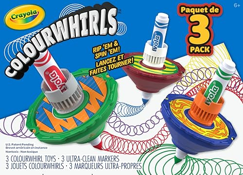 ColourWhirls, la Trottola dei Colori, Set con 3 Trottole, Colori Assortiti, Sfide in Famiglia e con gli Amici, Gioco e Regalo Creativo per Bambini, da 6 anni, 74-7647