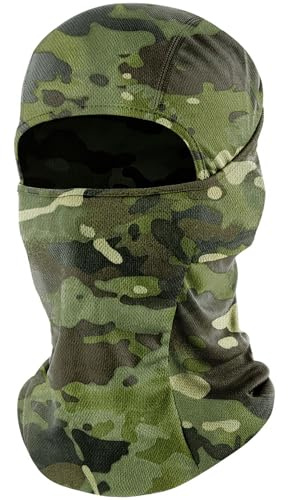 fuinloth Pasamontañas Balaclava Moto, sotocasco Máscara de Esquí Bici Ciclismo Ski Mask Hombre y Mujer Camuflaje Verde