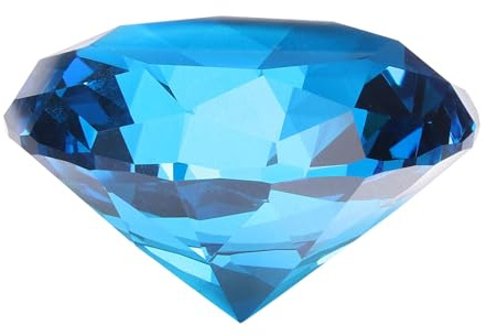 sourcing map Clear Crystal Diamond Paperweight, 60mm(2.4) Artificial Diamond Sparkling Crystal Jewelry Gems Paperweight Decoration for Birthday Gift Parties Wedding Home(Blue)