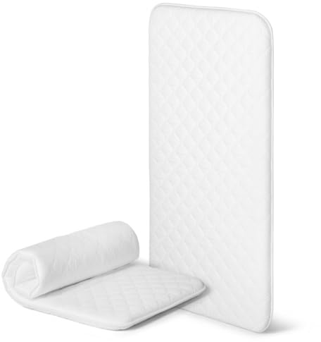 EPSELIA - Colchón de cuna para niños, enrollable, con borde, para viaje o camping, 60 x 120 x 4 cm, certificado antiasfixia EN16890:2017, poliuretano CertiPUR™ OEKO-TEX®