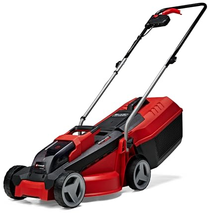 Einhell Tagliaerba a batteria GE-cm 18 Li Set Power X-Change (18 V, 30 cm di larghezza di taglio, fino a 150 m², brushless, cestino raccoglierba da 25 l, altezza di taglio 30 – 70 mm, con 2 batterie