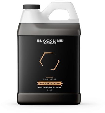 Blackline Wheel & Tire Cleaner Spray - Non-Acidic Brake Dust Remover Bug Remover & Wheel Cleaner for Cars, Trucks and More — Versatile, Fast Acting, and Safe for Most Finishes (64 Fl Oz)