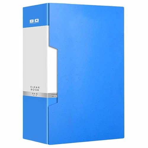 Porte document Classeur à pochettes plastiques 80 pochettes, livret de présentation avec boîte, porte-documents avec protections transparentes, for afficher vos documents classeurs