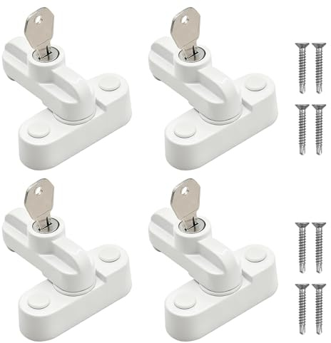 GREATRICH Ferma Blocca Finestra Aperta, Blocco Porta, Dispositivo di Sicurezza per Finestre e Porte, Protezione Bambini e Anti-Intrusione, Facile Installazione, Materiale Durevole