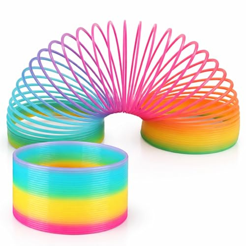 PARENCE. Juego de 2 Espirales Arcoíris - Juguete Mágico de Primavera - Espiral Colorida Que Salta y rebota - Diversión para niños y Adultos - 2 Piezas