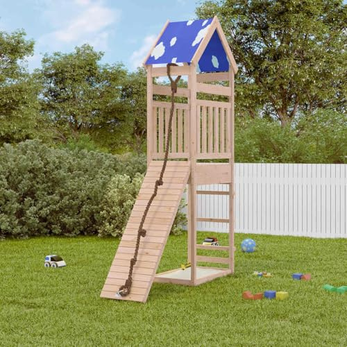 Ziaphsol Aire de Jeux d'extérieur en Bois de pin Massif pour Jardin avec Tour, Mur d'escalade, bac à Sable, balançoire, Toboggan, Structure de motricité pour Enfants de 3 à 8 Ans