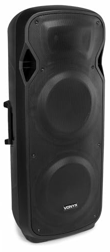 Vonyx AP215ABT Altavoz Activo Bluetooth (1200W de Potencia, Mp3, USB, SD, Hi-End, Tweeter de Medios Bajos de 15, Amplificador Integrado, Salida en línea)