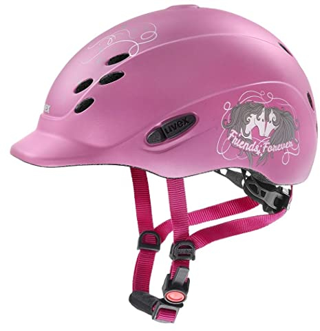 uvex onyxx - Leichter Reithelm für Kinder - individuelle Größenanpassung - optimale Belüftung - Friends II pink matt - 49-54 cm
