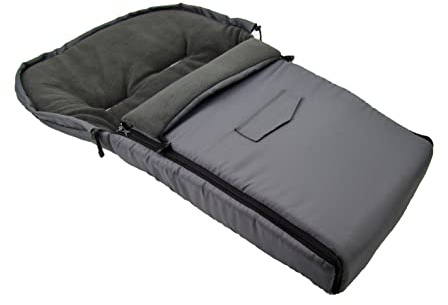 BAMBINIWELT Winterfußsack 90 cm – universaler Fleece-Fußsack für Babyschale, Jogger, Buggy & Schlitten – warm, wasserabweisend & waschbar – für 3- & 5-Punkt-Gurtsysteme (Dunkelgrau)