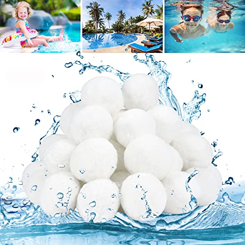 Aitsite Bolas Filtro Piscina, Bolas Filtrantes 700g Filter Balls Remplazar 25kg de Arena de Filtro para Filtro Arena Piscina y Filtrado de Agua, Respetuoso con el Medio Ambiente y Duradero(Blanco)