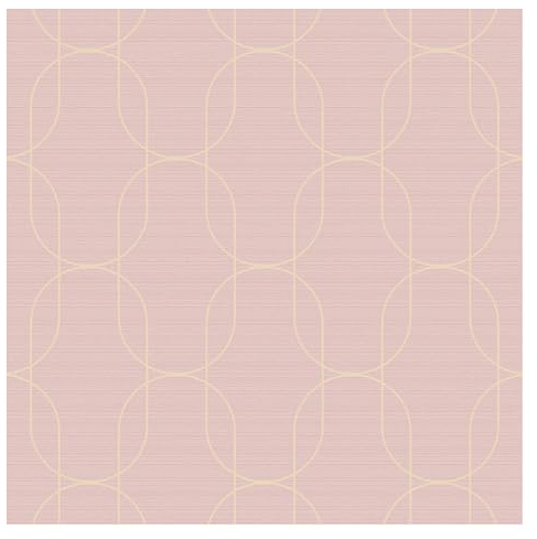 Superfresco Eternity Geometric Metallic Blush Pink Wallpaper | Paste the Paper | Pink Geometric | Eco-Friendly
