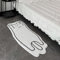 POPUPWAVE Teppich Waschbar für Schlafzimmer 40 x 120 cm, Niedlicher und lustiger Kinder-Teppich, modern, Bedruckt, weiß, unregelmäßige Form für Eingangsbereich（DREI Hunde） (Weiße Katze)