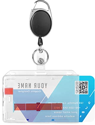Vicloon Ausweishalter Ausziehbar,Kartenhülle Schlüsselanhänger, Schwarz Schlüsselkarten, Ausweishülle mit 2 Schieber, Ausweisset für 2 Karten(Rot)