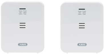 ABUS Kohlenmonoxid-Melder COWM370 - CO-Melder mit 7-Jahres-Sensor, 85 dB lautem Alarm; Prüftaste & 3 Jahre Batterielebensdauer - Weiß - 2er Set