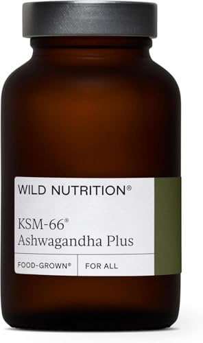 WILD NUTRITION Food-Grown® Ashwagandha KSM 66 Plus | Ethically Sourced Ashwagandha Capsules to Support Mind and Body | Tablets to Support Stress and Anxiety | 60 Capsules