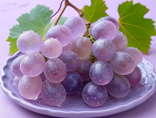 Plate Grape Painting by Numbers for Adults, DIY Canvas Paint by Numbers for Children Kits, With Paint Brushes Acrylic Pigment Drawing Paintwork, Hobbies for Adults Women Room Decoration 50x65cm q-294