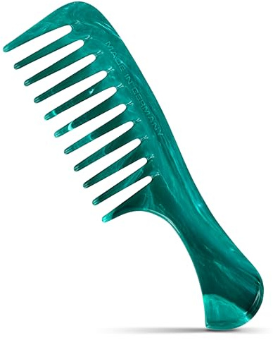Niyok Peine pequeño con mango para todo tipo de cabello de cuerdas marítimas recicladas de Healix, peine fabricado en Alemania, peine de mango de 99% plástico reciclado con dientes redondeados
