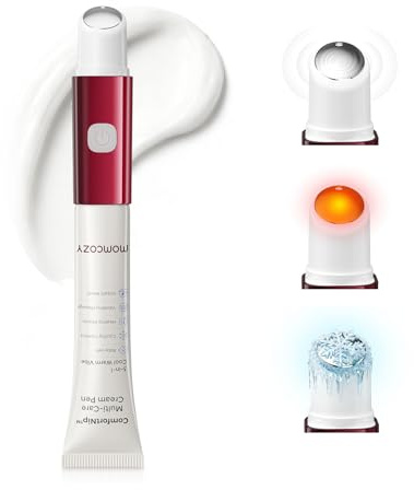 Momcozy ComfortNip Brustwarzensalbe Stillen, 3-in-1 Wärme-/Kühl-/Vibrations-Brustwarzensalbe-Stift | Berührungsfreier Kopf aus 316er Stahl, pflanzliche Stillcreme, wiederaufladbares, tragbares