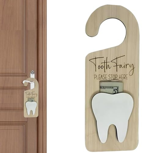 Djowyh Cartel Para Puerta Principal | Placa Colgante del de los Dientes para la Puerta,Placa Reutilizable para Tirador | Para Casa Dormitorio Oficina Sala Armario