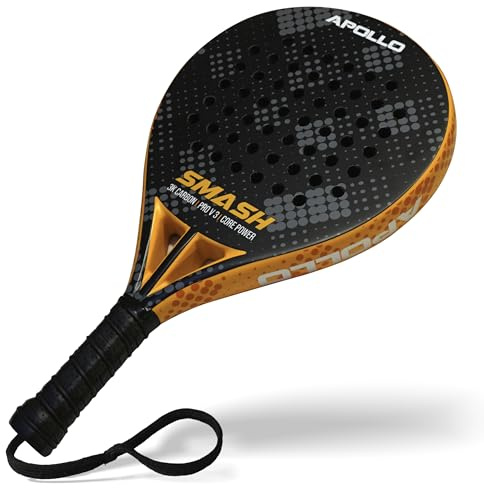 Pala de pádel Apollo 3K Smash: Pala de pádel para Jugadores Principiantes y avanzados, Pala de Carbono para Hombre y Mujer.