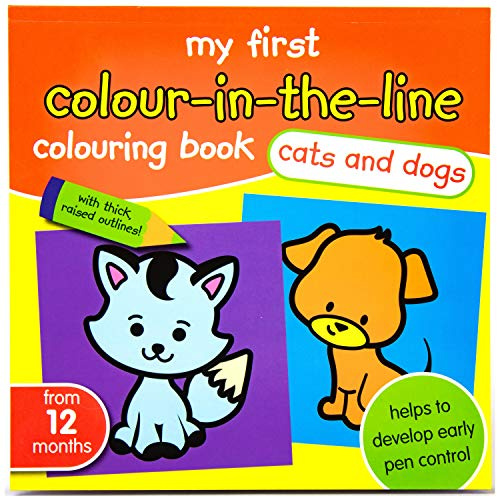 Booghe My First Colouring Book Cats & Dogs - Baby First Colour in The Line Book - From 12 Months…