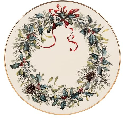 Lenox 185518022 Winter Greetings Bread Plate, Christmas Dinnerware