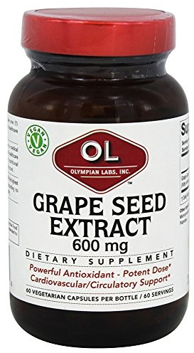 Olympian Labs Grape Seed Extract 600mg, Supports Heart & Immune Health, 60 Count
