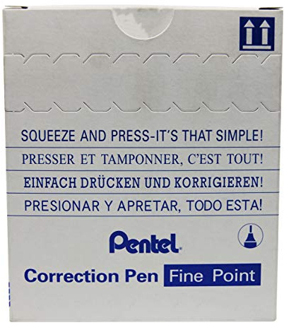 Pentel Micro Correct Correction Fluid Pen Needle Point Precision Tip 12ml Fine Ref ZL31-W [Pack of 12] Pen (Zl31) PE-ZL31-W