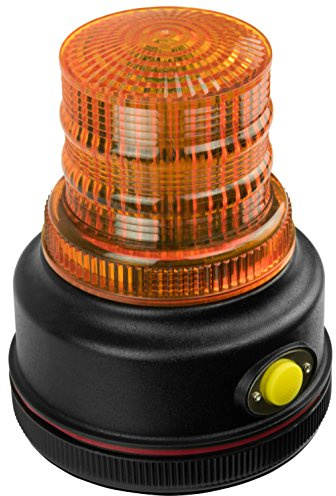 Blazer International 195C43A LED Amber Warning Beacon with Magnetic Base | 360° Strobe, 4 Flash Patterns, Battery Powered, IP65 Weatherproof, Class 3 Safety Light