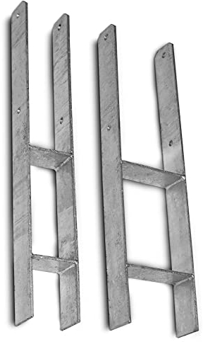 feuerverzinkte H-Anker, Pfostenträger, Pfostenanker, Pfostenschuhe, Carport, H-Träger, ohne Schrauben (Länge: 600mm, Gabelweite: 121mm)