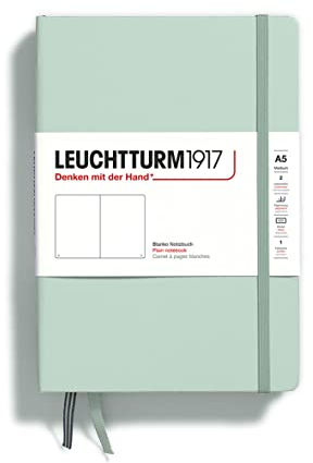 LEUCHTTURM1917 367258 Notizbuch Medium (A5), Hardcover, 251 nummerierte Seiten, Mint Green, blanko