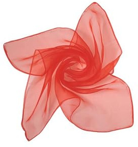 NAVZA® Vacker vanlig fyrkantig chiffong känsla hals mjuk halsduk för kvinnor - 50-talet 60-talet retro flera färger lättvikt kreativ och använd aftonklänning, Röd, en storlek