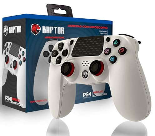 Manette sans fil blanche Bluetooth compatible avec PS4, PS3, PC, Android, Windows Gamepad 6 axes avec vibration Double lumière LED Joystick Rechargeable Jeux Shooters Courses Sports Action